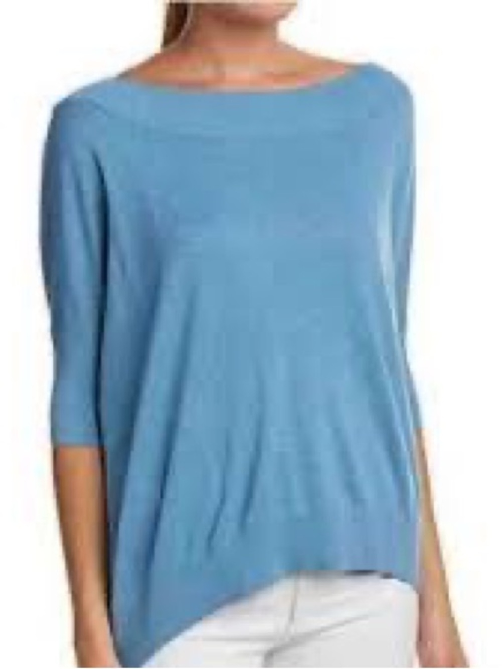 CAbi Lounge Dolman Sweater - Light Blue Boatneck Women's Knit Top